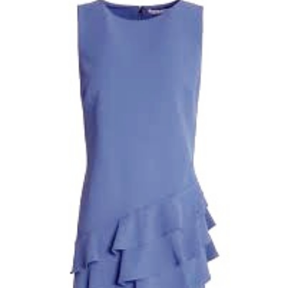 Alice + Olivia Ruffle Mini Dress Light Blue 4! NWT